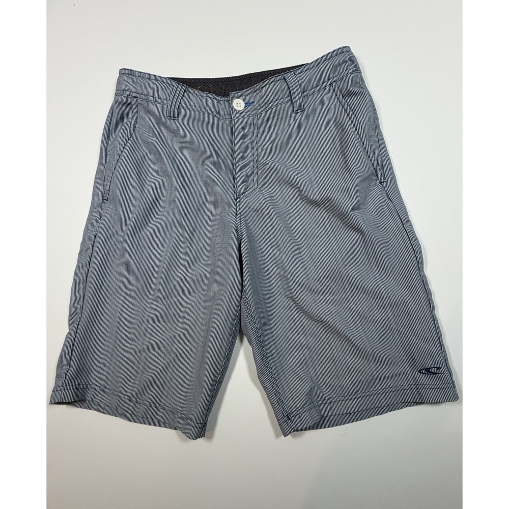 ONeill Mens 29 Hybrid Walk Shorts Blue White Pinstripe Boardshorts Stretch Surf